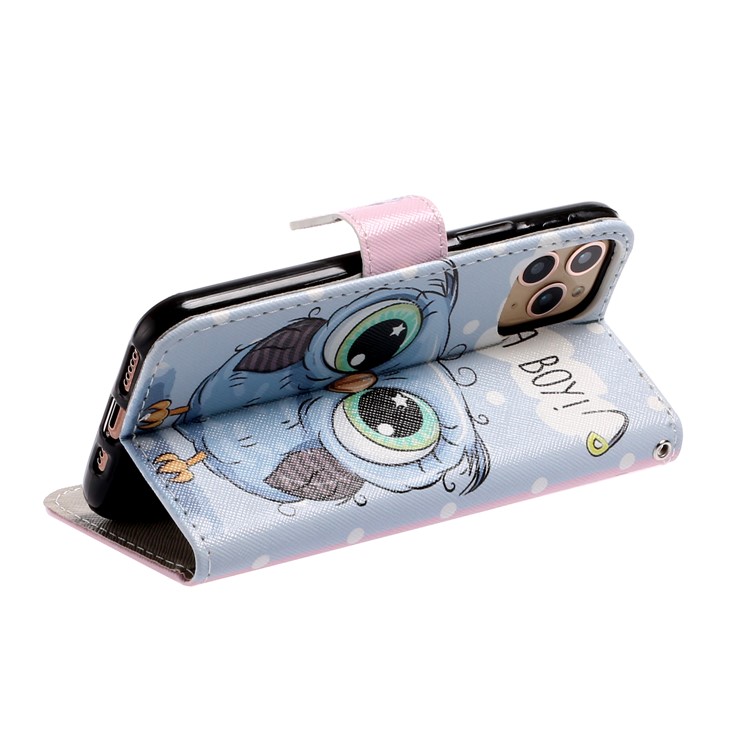 Pattern Printing Leather Wallet Stand Case for iPhone 11 Pro 5.8 inch - Owl-4