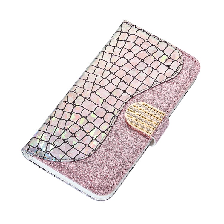 Crocodile Texture Flash Powder Leather Phone Shell with Stand Wallet Case for iPhone 11 Pro 5.8 inch - Rose Gold-6