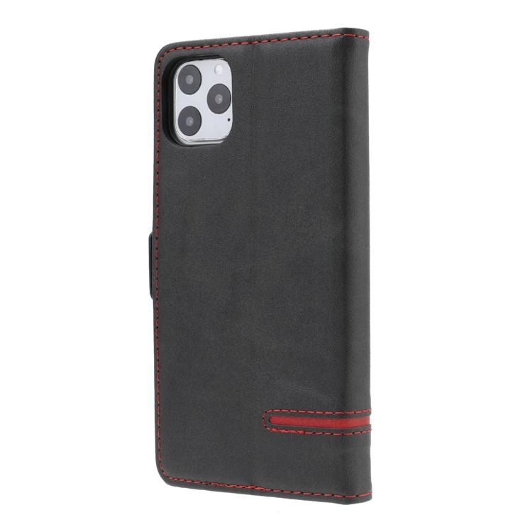 Business Style Splicing Leather Wallet Case for iPhone 11 Pro Max 6.5 inch - Black-3