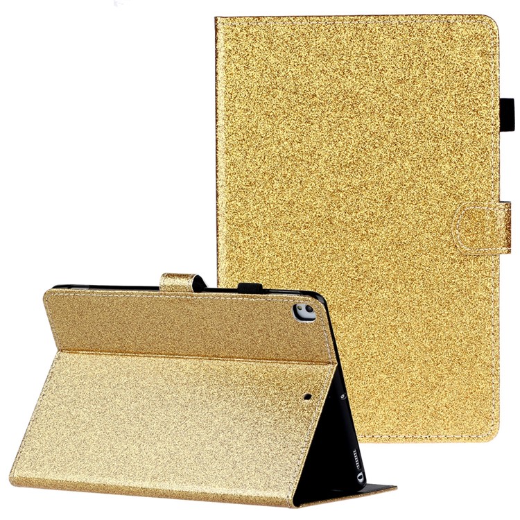 Shiny Powder PU Leather Tablet Case for iPad 10.2 (2019) - Gold-1