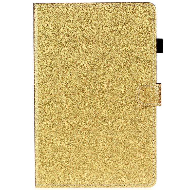 Glitter Shiny Sparkle Leather Stand Stand Tampo Caso de Tablet de Proteção Com Sono /visor Automático Para o Ipad 10.2 (2021) /(2020) /(2019) - Ouro-2