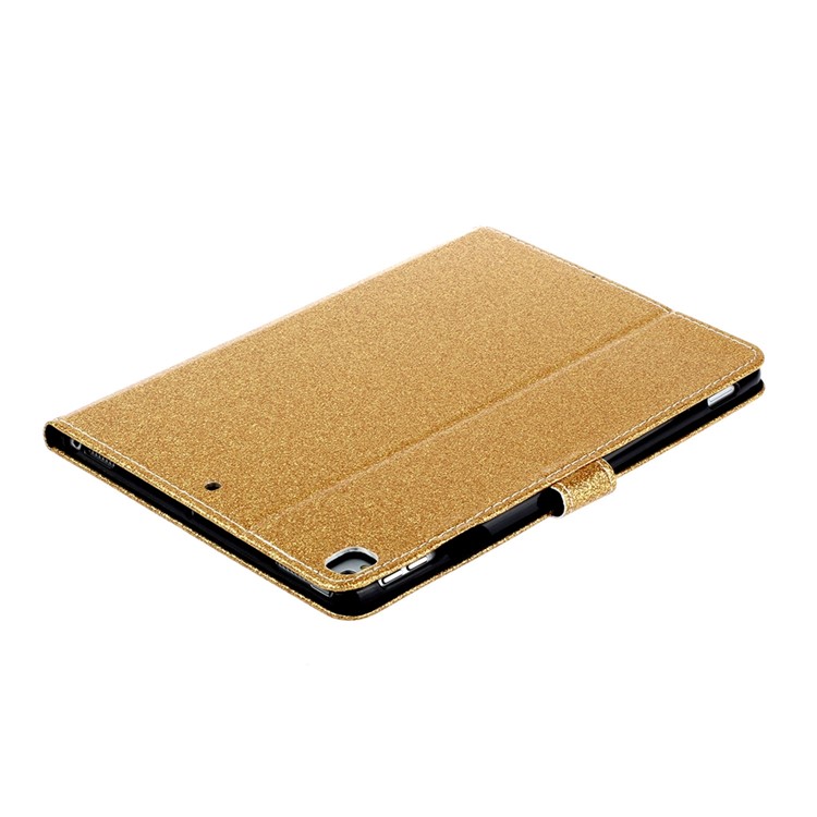 Glitter Shiny Sparkle Leather Stand Stand Tampo Caso de Tablet de Proteção Com Sono /visor Automático Para o Ipad 10.2 (2021) /(2020) /(2019) - Ouro-6