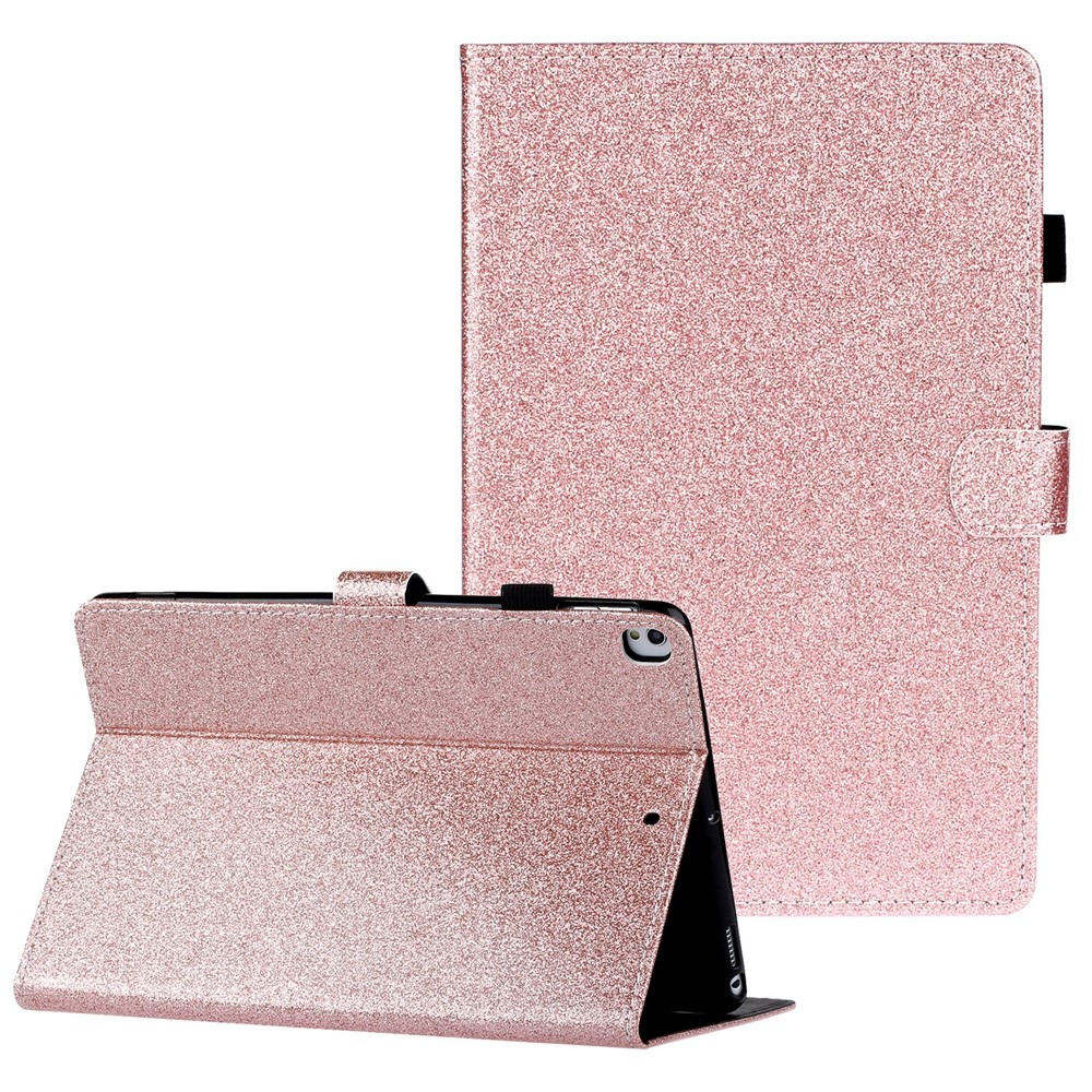 Shiny Powder PU Leather Tablet Case for iPad 10.2 (2019) - Rose Gold-1