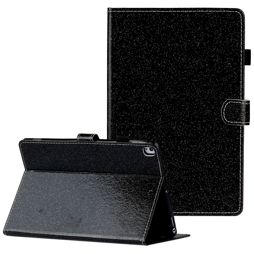 Poudre Brillant PU Cas De Comprimés En Cuir Pour Ipad 10,2 (2019) - Noir-1