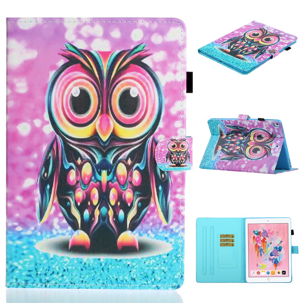 Printing PU Leather Stylish Tablet Casing for iPad 10.2 (2021)/(2020)/(2019) - Owl