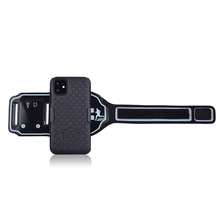Tecido Padrão Tampa Do Telefone PC Kickstand Com Faixa De Pulso E Slot Para Cartão De Iphone 11 Pro 5,8 Polegadas-6
