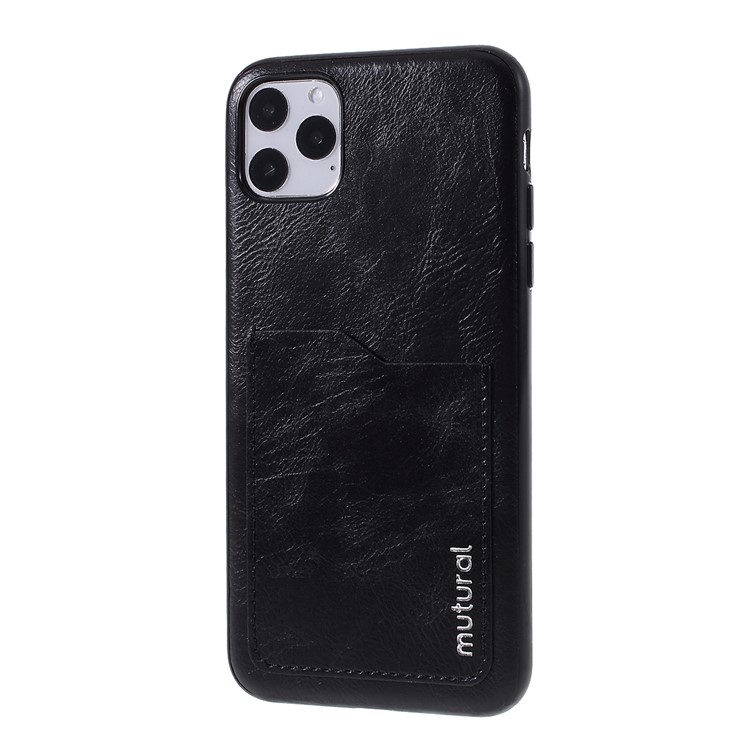 MUTURAL Card Slot PU Leather Coated PC + TPU Hard Case for Apple iPhone 11 Pro 5.8-inch - Black-2