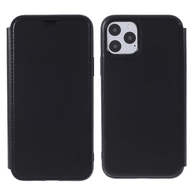 Couro Mutural PU Revestido Escudo Do Telefone De Plástico Para Iphone 11 Pro 5,8 Polegadas (de 2019) - Preto-1