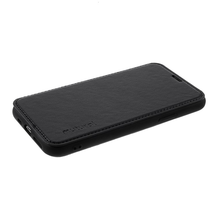 Couro Mutural PU Revestido Escudo Do Telefone De Plástico Para Iphone 11 Pro 5,8 Polegadas (de 2019) - Preto-5