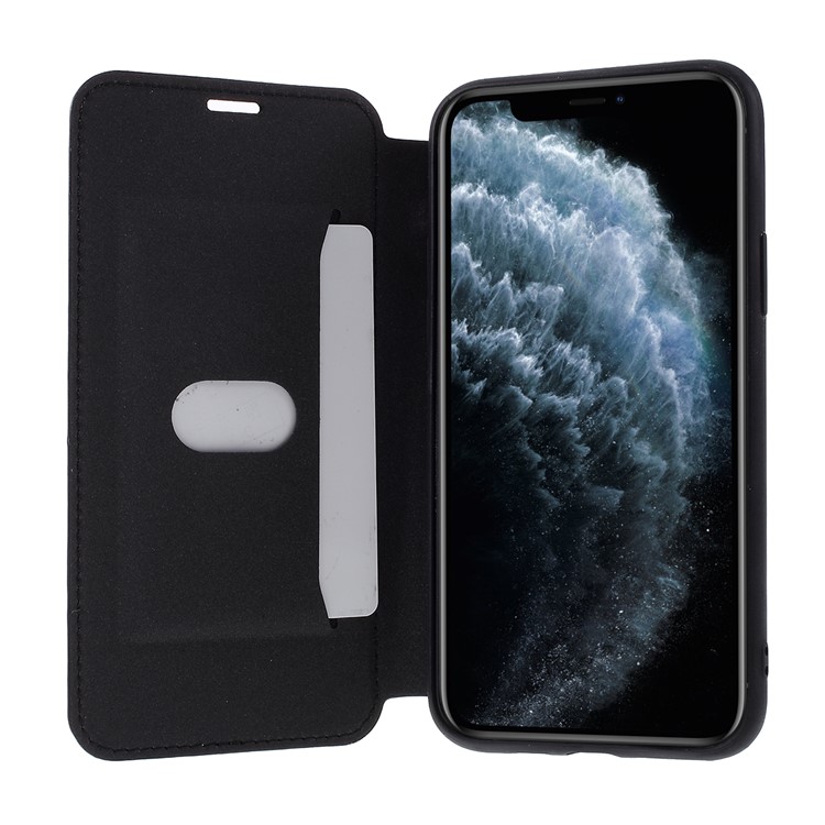 Couro Mutural PU Revestido Escudo Do Telefone De Plástico Para Iphone 11 Pro 5,8 Polegadas (de 2019) - Preto-8