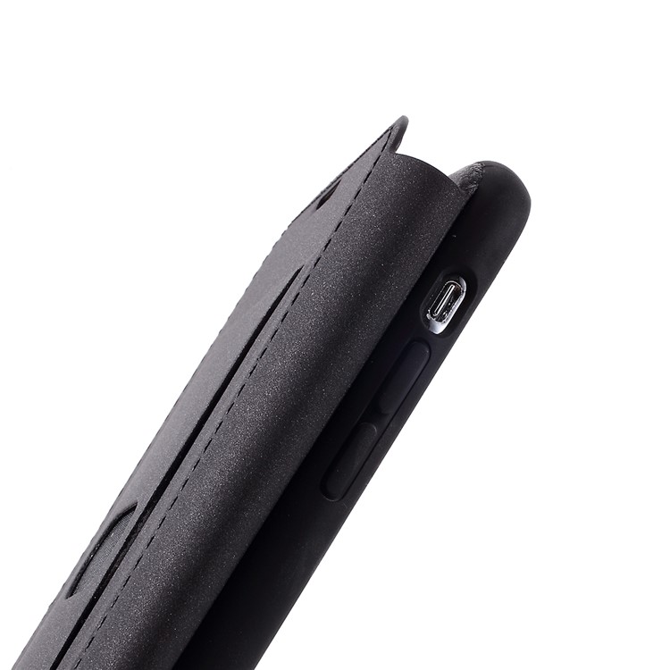 Couro Mutural PU Revestido Escudo Do Telefone De Plástico Para Iphone 11 Pro 5,8 Polegadas (de 2019) - Preto-9