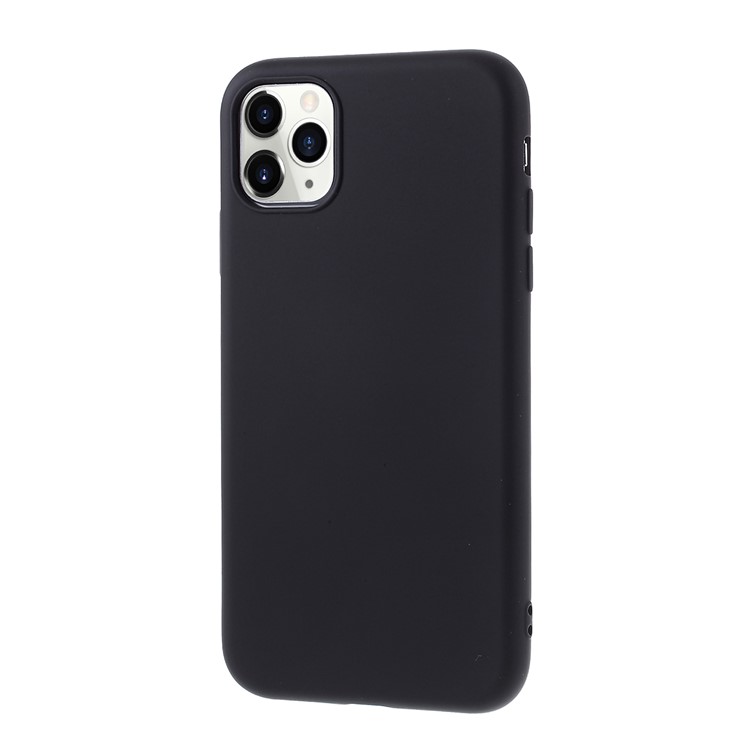 Caso Telefone Silicone Mutural Série De Cores Suaves Anti-impressão Digital Líquido Para Iphone 11 Pro 5,8 Polegadas - Preto-2