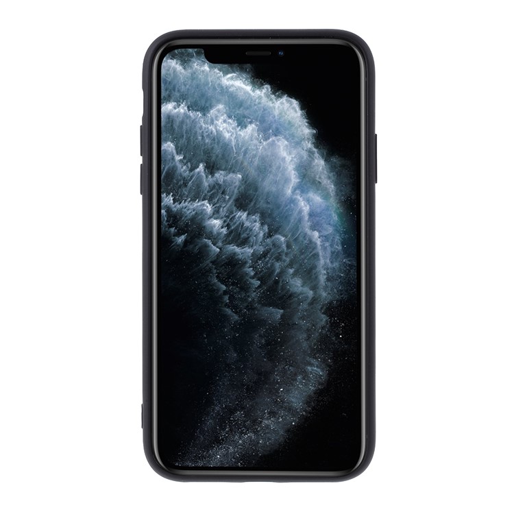 Caso Telefone Silicone Mutural Série De Cores Suaves Anti-impressão Digital Líquido Para Iphone 11 Pro 5,8 Polegadas - Preto-3