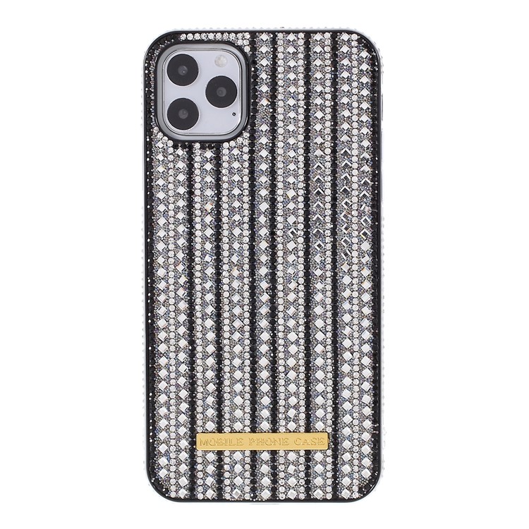 Bling Do Strass Decoração PC + Caixa Do Telefone TPU Para Apple IPhone 11 Pro Máximo De 6,5 Polegadas - Prata-1