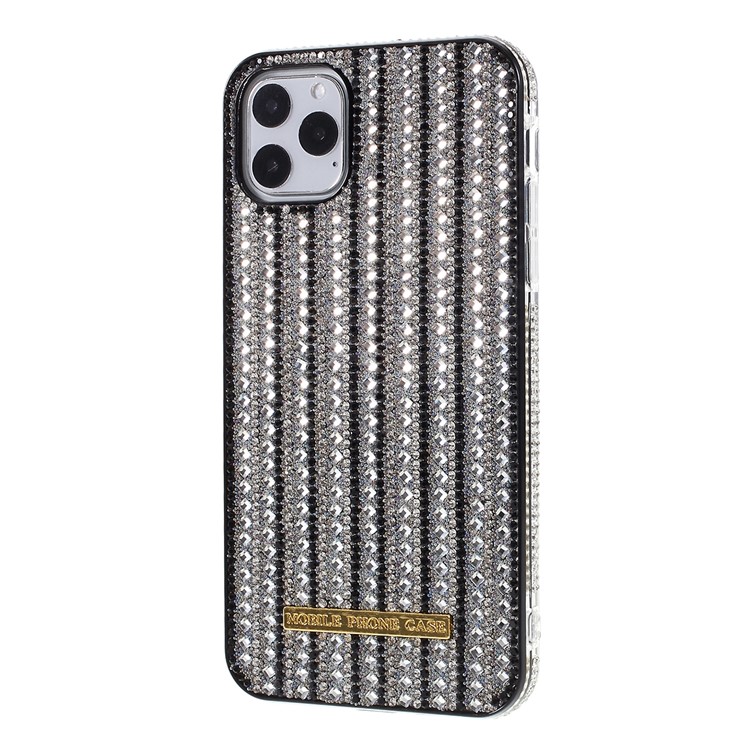 Bling Do Strass Decoração PC + Caixa Do Telefone TPU Para Apple IPhone 11 Pro Máximo De 6,5 Polegadas - Prata-2