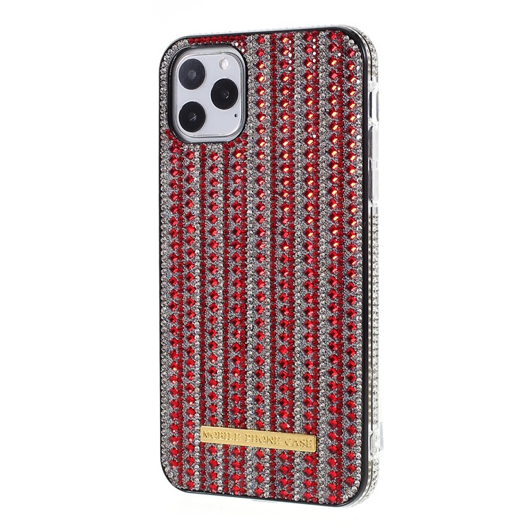 Bling Rhinestone Decor PC + TPU Phone Case for Apple iPhone 11 Pro Max 6.5-inch - Red-2
