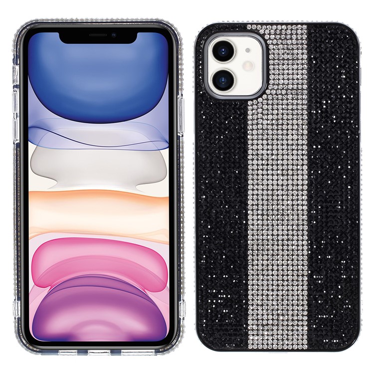 

Rhinestone Decor PC + TPU Phone Casing for iPhone 11 6.1 inch (2019) - Black/Silver, iPhone 11 6.1 inch