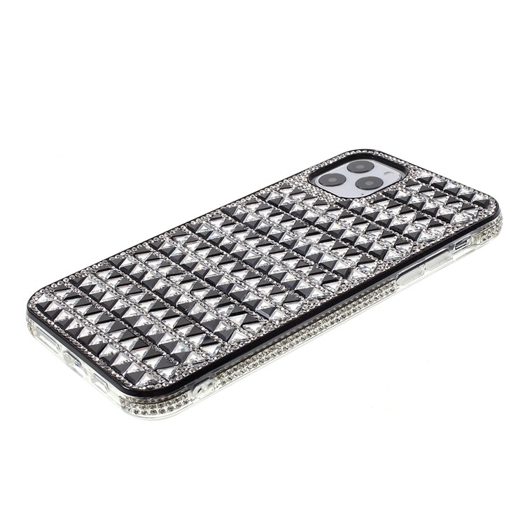 Vidrio Triángulo Caja Del Teléfono De TPU Decoración De Diamantes De Imitación De Plástico Para El Iphone + 11 Pro Máximo De 6,5 Pulgadas - Negro-5