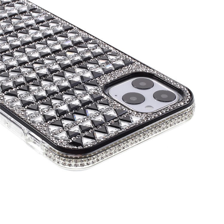 Vidrio Triángulo Caja Del Teléfono De TPU Decoración De Diamantes De Imitación De Plástico Para El Iphone + 11 Pro Máximo De 6,5 Pulgadas - Negro-6