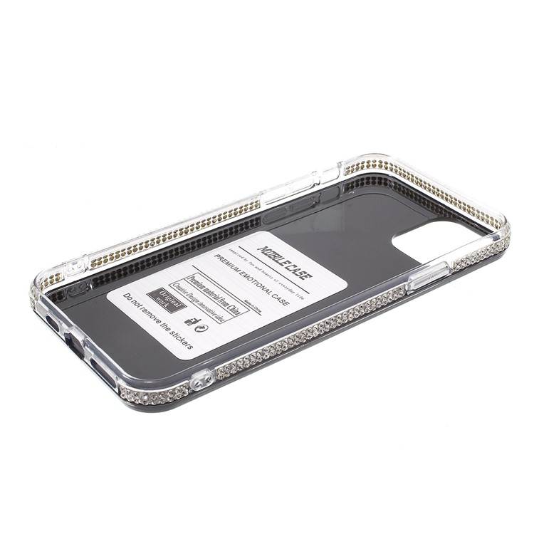 Vidrio Triángulo Caja Del Teléfono De TPU Decoración De Diamantes De Imitación De Plástico Para El Iphone + 11 Pro Máximo De 6,5 Pulgadas - Negro-9