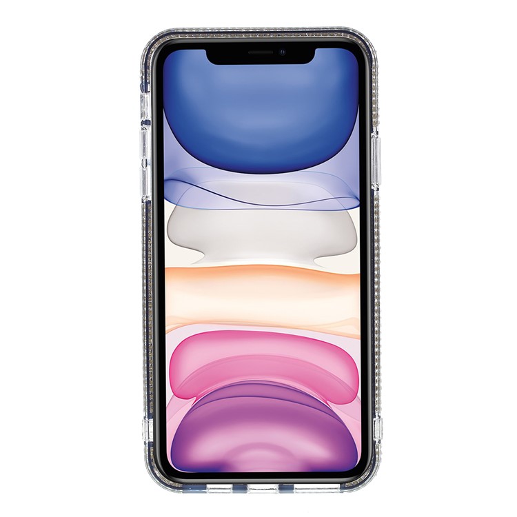 Vidrio Triángulo Caja Del Teléfono TPU Decoración Rhinestone Plástico + Para El IPhone 11 De 6,1 Pulgadas - Gris-3