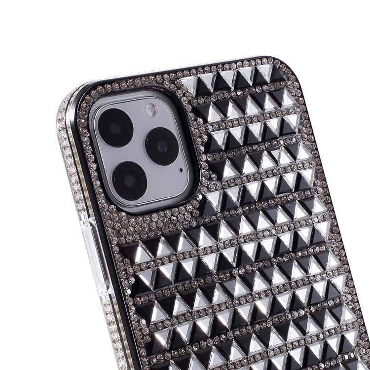 Vidrio Triángulo Caso De Cáscara De TPU Decoración Rhinestone Plástico + Para El IPhone 11 Pro 5,8 Pulgadas - Negro-4