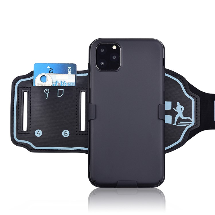 Nylon Brilhante Desporto Braçadeira Caso PC Tampa Do Telefone À Prova De Choque Com Kickstand Para Iphone 11 Pro 5,8 Polegadas (2019)-4