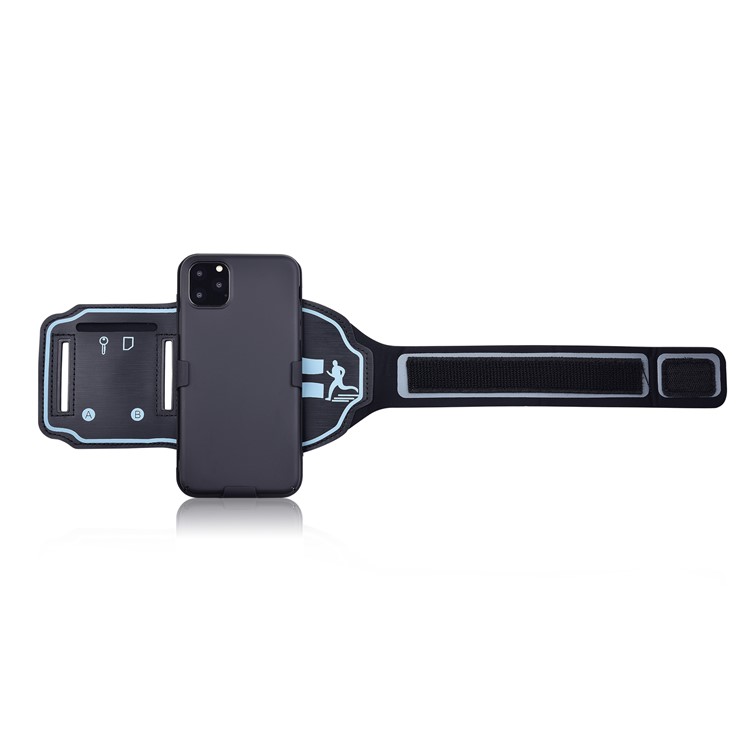 Nylon Brilhante Desporto Braçadeira Caso PC Tampa Do Telefone À Prova De Choque Com Kickstand Para Iphone 11 Pro 5,8 Polegadas (2019)-5