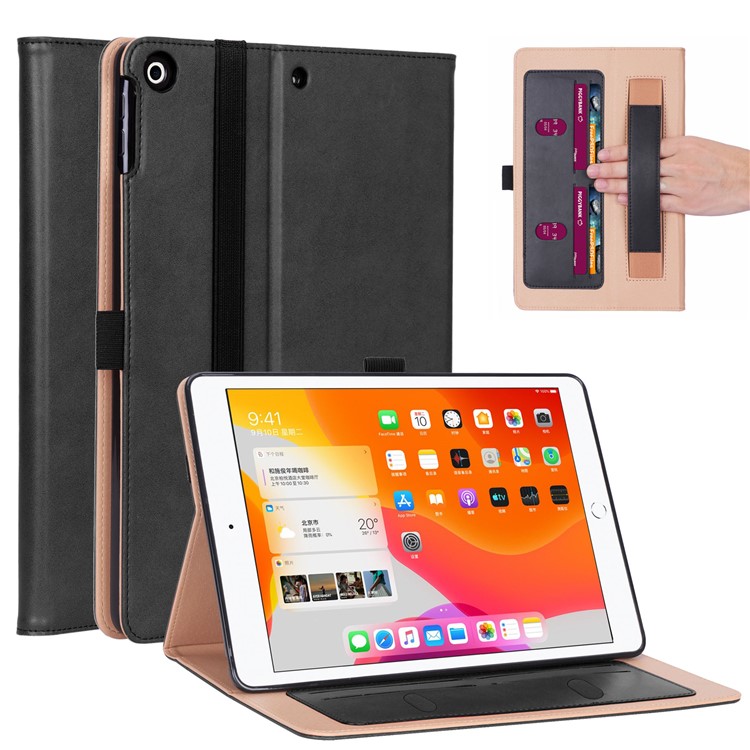 WY2099 Leather Stand Card Slots Tablet Case with Elastic Band and Hand