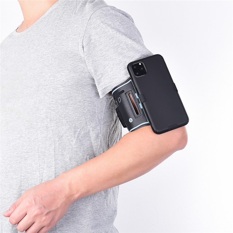 Nylon Desporto Braçadeira Brilhante Shell PC Tampa Do Telefone À Prova De Choque Com Kickstand Para Iphone 11 Pro Máximo De 6,5 Polegadas (2019)-6