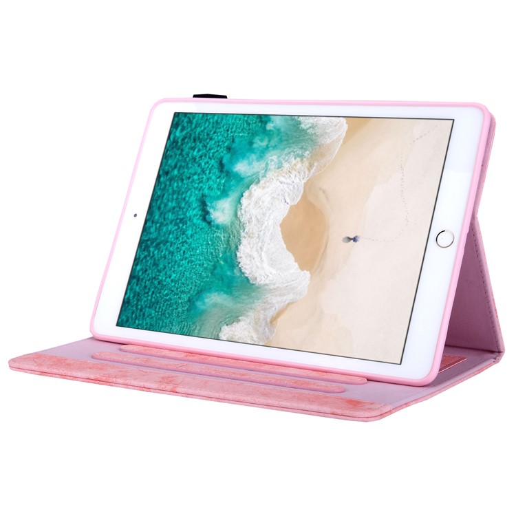 case de tableta de cuero pu con ranuras para tarjetas para apple ipad 10.2 (2021)/(2020)/(2019)/pro 10.5 pulgadas (2017)/air 10.5 pulgadas (2019) - rosado-5