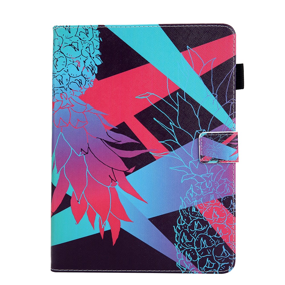 Pattern Printing PU Leather Multifunction Card Holder Tablet Stand Cover for iPad 10.2 (2021)/(2020)/(2019) - Showy Pineapple
