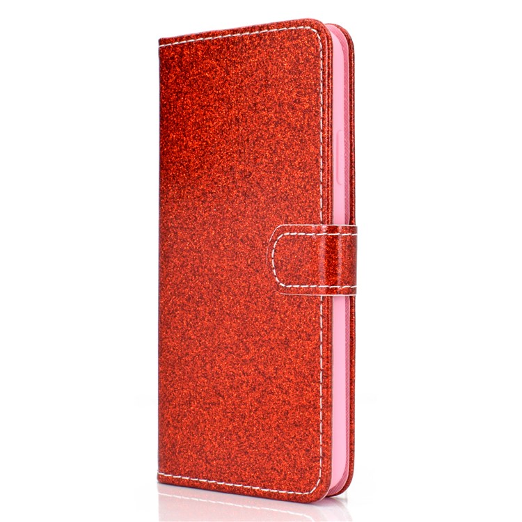 Flash Powder Leather Wallet Case for iPhone 11 Pro Max 6.5 inch - Red-3