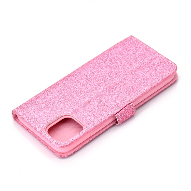 Flash De Pó Carteira De Couro Ficar Caso Para Iphone 11 6,1 Polegadas - Rosa-7