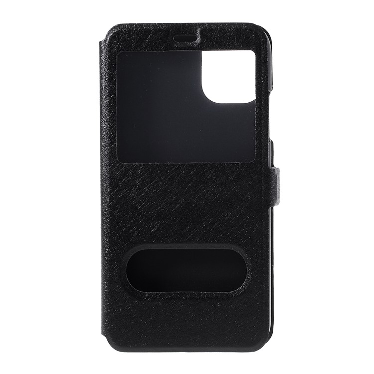 Textura Vista Tampa Do Telefone De Couro Janela De Seda Para Apple IPhone 11 6.1 Polegadas - Preto-10