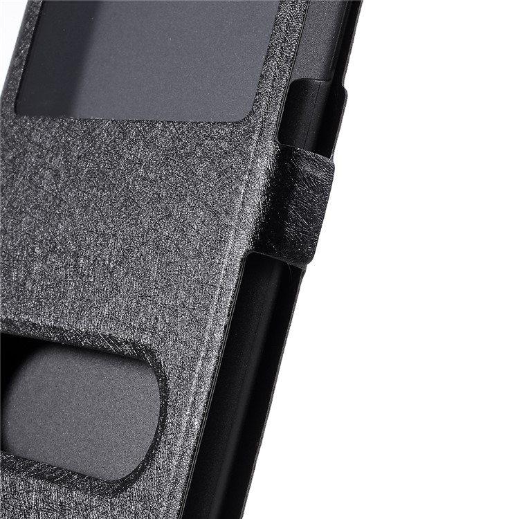 Textura Vista Tampa Do Telefone De Couro Janela De Seda Para Apple IPhone 11 6.1 Polegadas - Preto-6