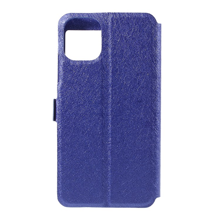 Fenêtre Soie Vue Texture Couverture De Téléphone En Cuir Pour Apple IPhone 11 6.1 Pouces - Bleu-3