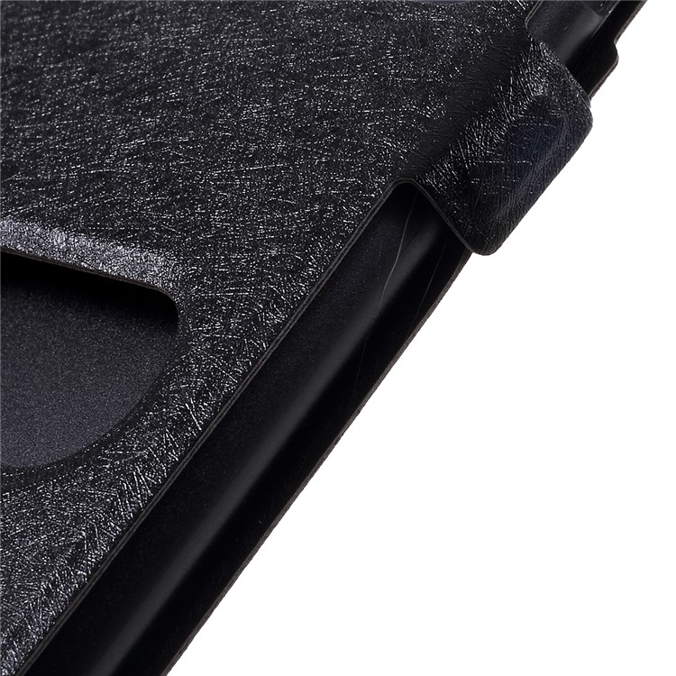 Textura Vista Caixa Do Telefone De Couro Janela De Seda Para Apple IPhone 11 Pro 5,8 Polegadas - Preto-7