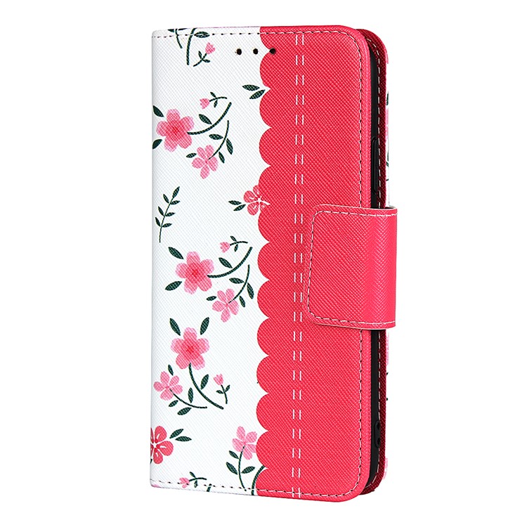 Flower Pattern Wallet Stand Flip Leather Phone Case with Bowknot Lanyard for iPhone 11 Pro Max 6.5 inch (2019) - Red-2