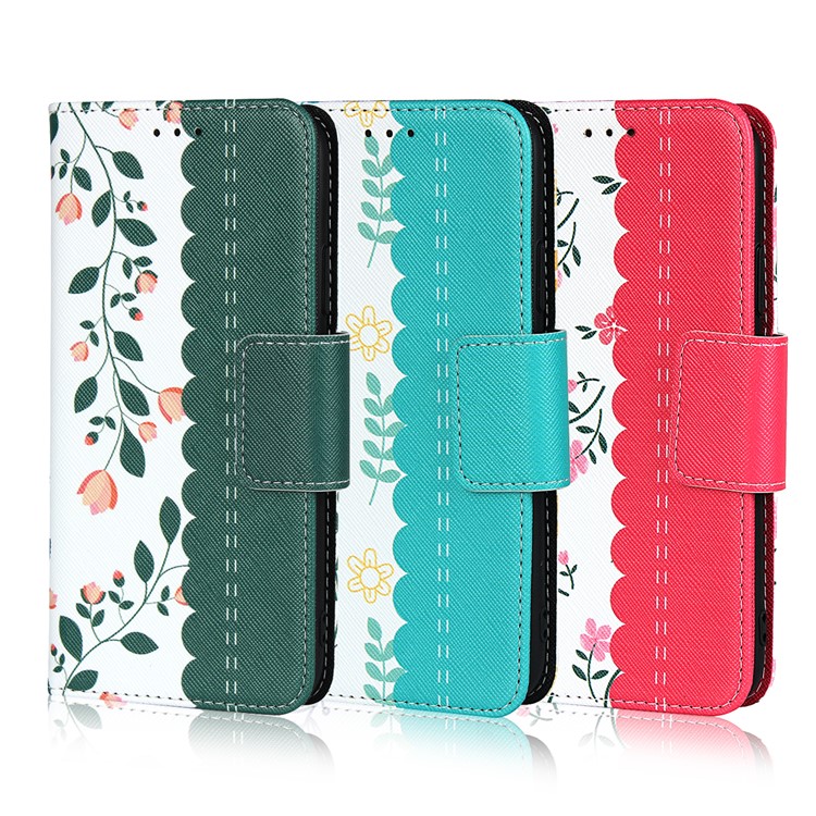 Flower Pattern Wallet Stand Flip Leather Phone Case with Bowknot Lanyard for iPhone 11 Pro Max 6.5 inch (2019) - Red-9