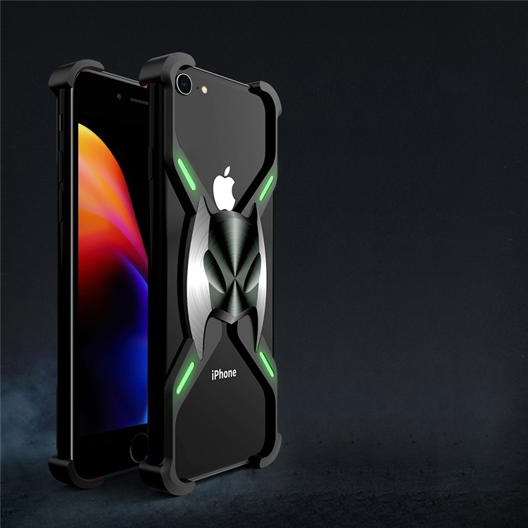 R-JUST X-Shaped Luminous Metal Phone Casing Cover for iPhone 8/7 4.7 inch-1