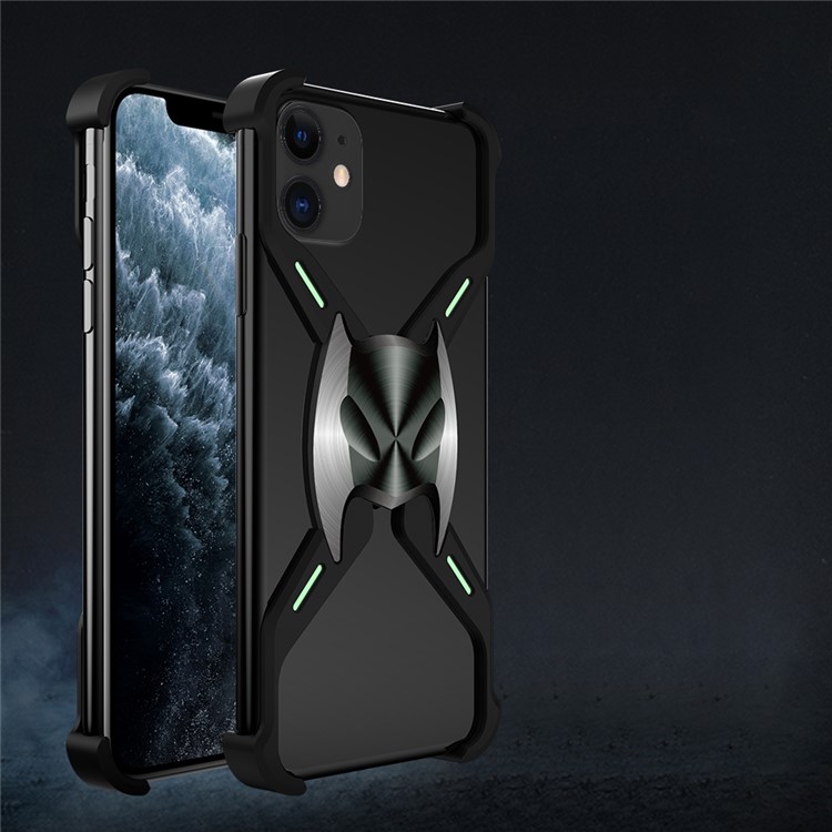 Cobertura De Material De Telefone De Metal Luminosa Em Forma De X R-APENAS Para Iphone 11 6,1 Polegadas-1