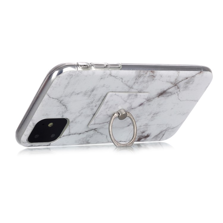 Patrón De Mármol IMD TPU Pie De Apoyo Anillo Shell + Dedo Para IPhone 11 6,1 Pulgadas - Estilo De G-3