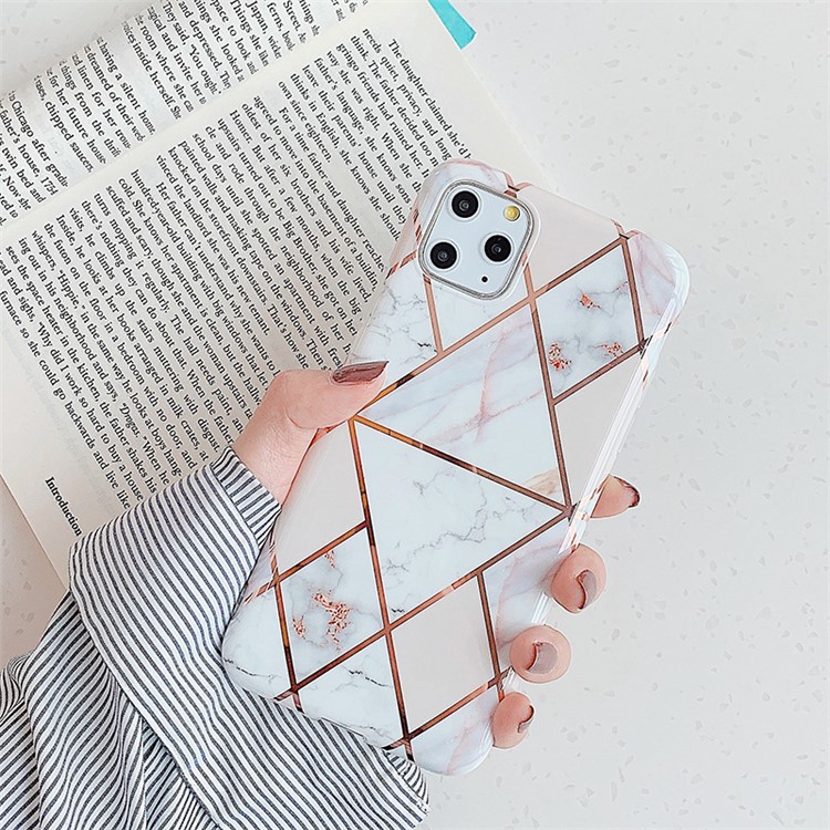 Geometric Stitching Marble Pattern IMD TPU Back Case for iPhone 11 Pro Max 6.5 inch (2019) - Style A-1