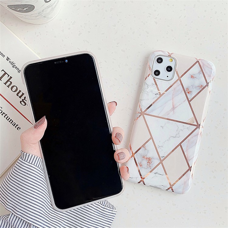 Geometric Stitching Marble Pattern IMD TPU Back Case for iPhone 11 Pro Max 6.5 inch (2019) - Style A-4