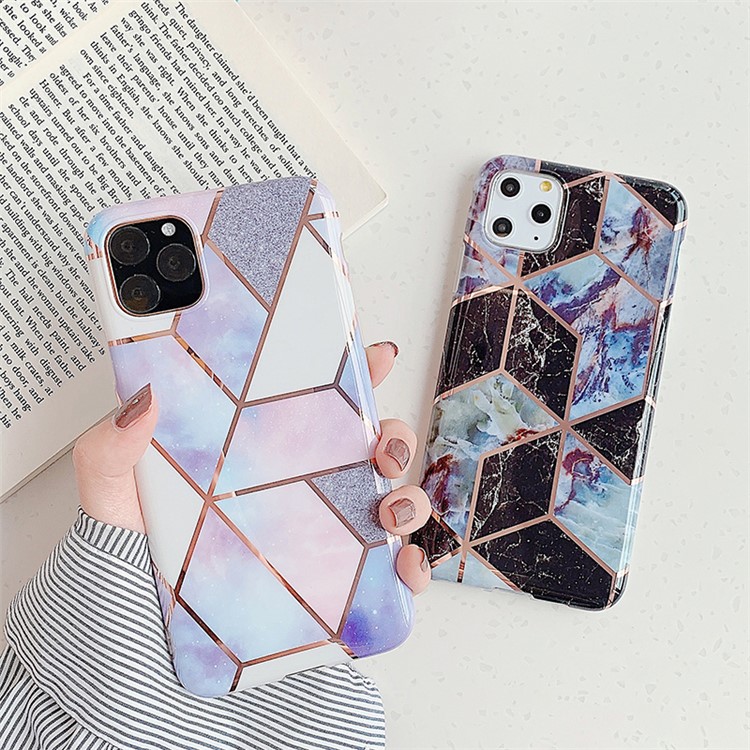 Geometric Stitching Marble Pattern IMD TPU Back Case for iPhone 11 Pro Max 6.5 inch (2019) - Style A-7