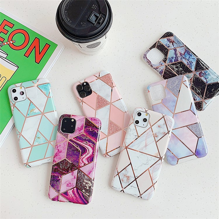 Geometric Stitching Marble Pattern IMD TPU Back Case for iPhone 11 Pro Max 6.5 inch (2019) - Style A-8