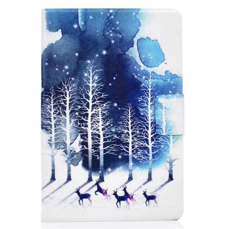 Stampa Modello Copertura Cuoio Titolare Della Carta PU Tablet Per Apple IPad 10,2 (2019) - Albero E Cervi-2