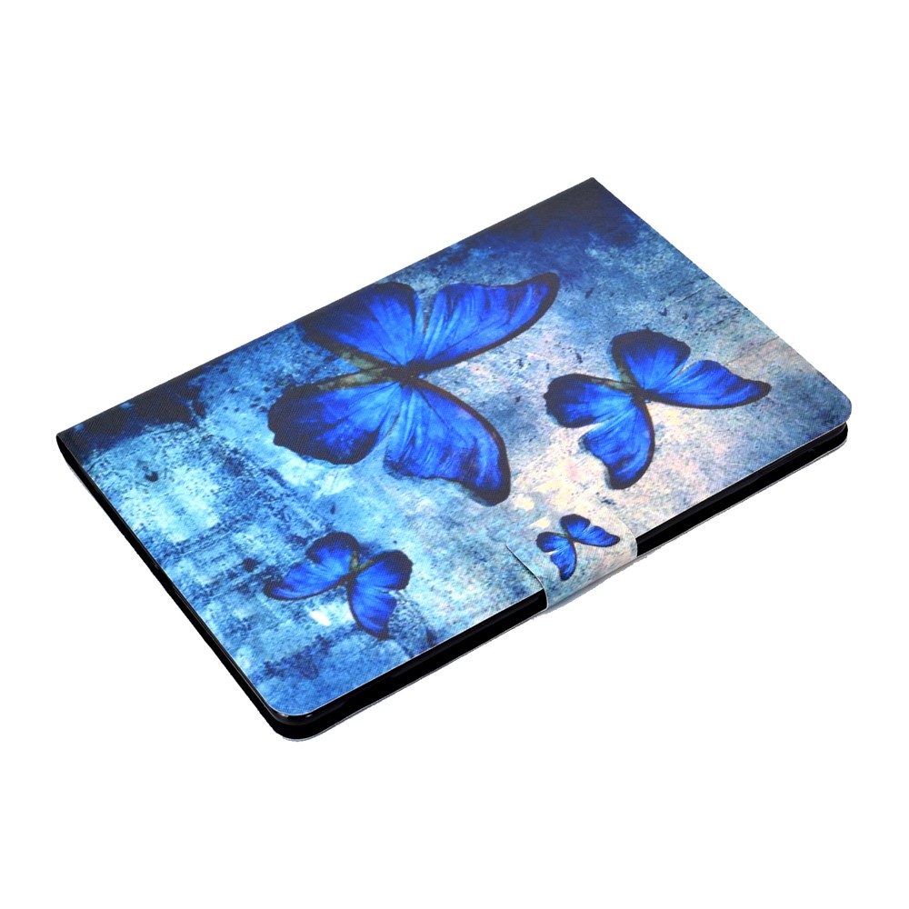 Stampa Modello Copertura Cuoio Titolare Della Carta PU Tablet Per Apple IPad 10,2 (2019) - Farfalla Blu-5