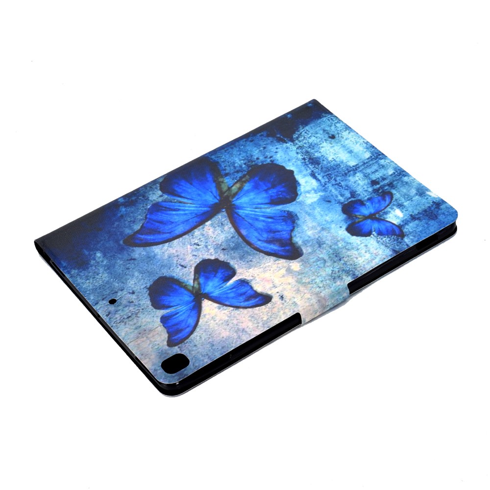 Stampa Modello Copertura Cuoio Titolare Della Carta PU Tablet Per Apple IPad 10,2 (2019) - Farfalla Blu-6